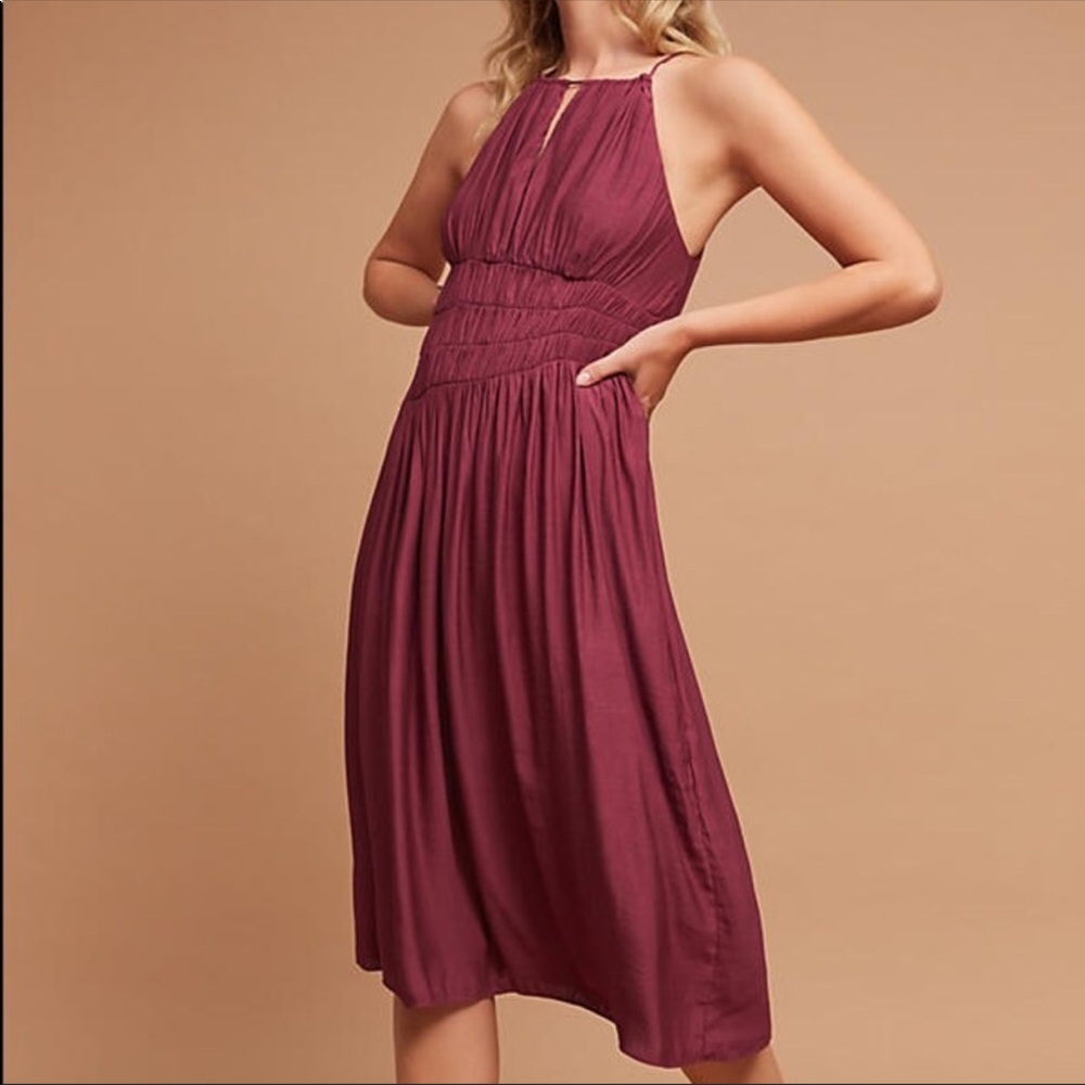 NWT Moulinette Soeurs Smocked Halter Midi Dress